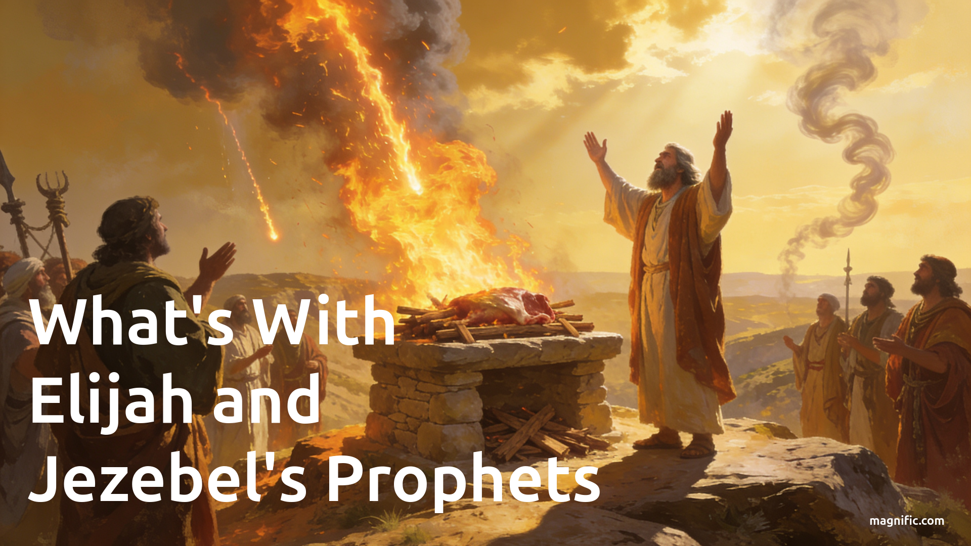 Elijah calls down fire on his sacrifice..