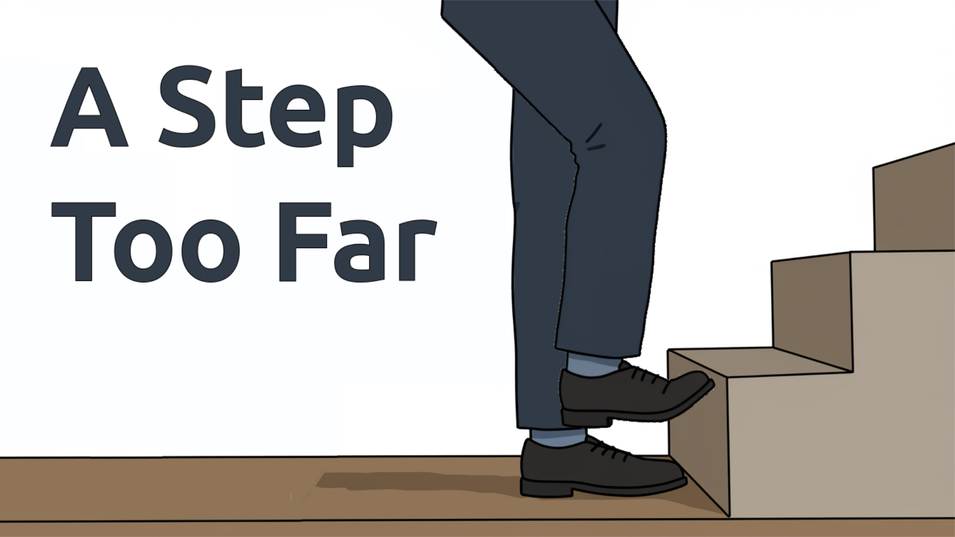 An illustration of a standing man pointing to the right where an unhappy monster is running away.